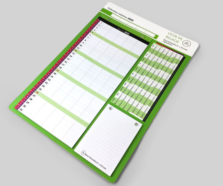 Kalendarz i planer na lodówkę