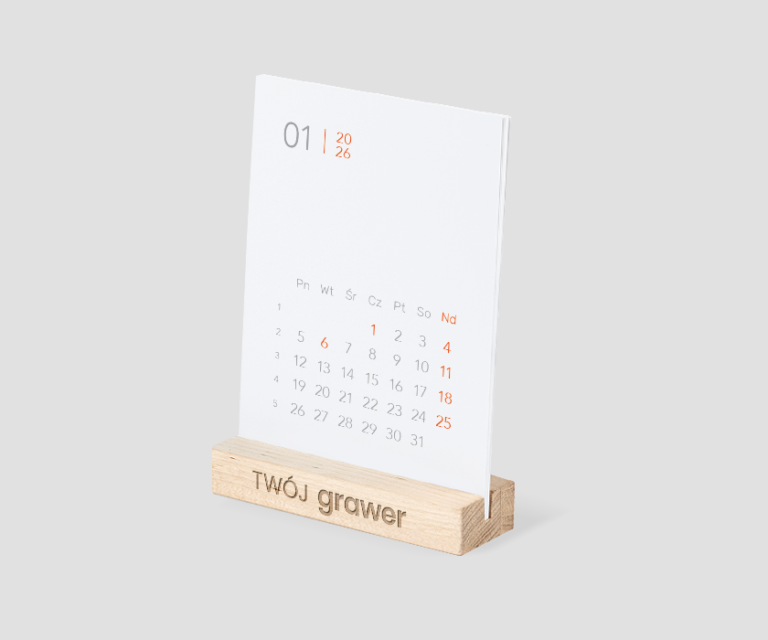 Kalendarz biurkowy miesięczny stojący