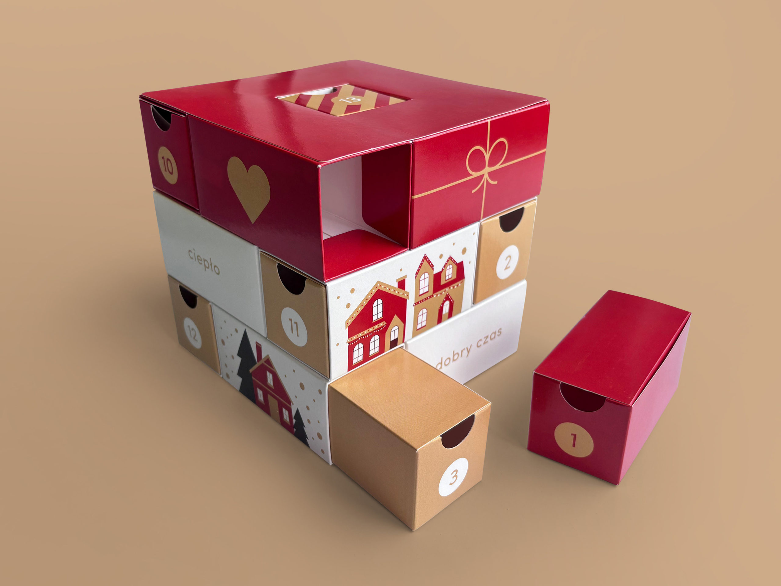 Kalendarz adwentowy z szufladkami