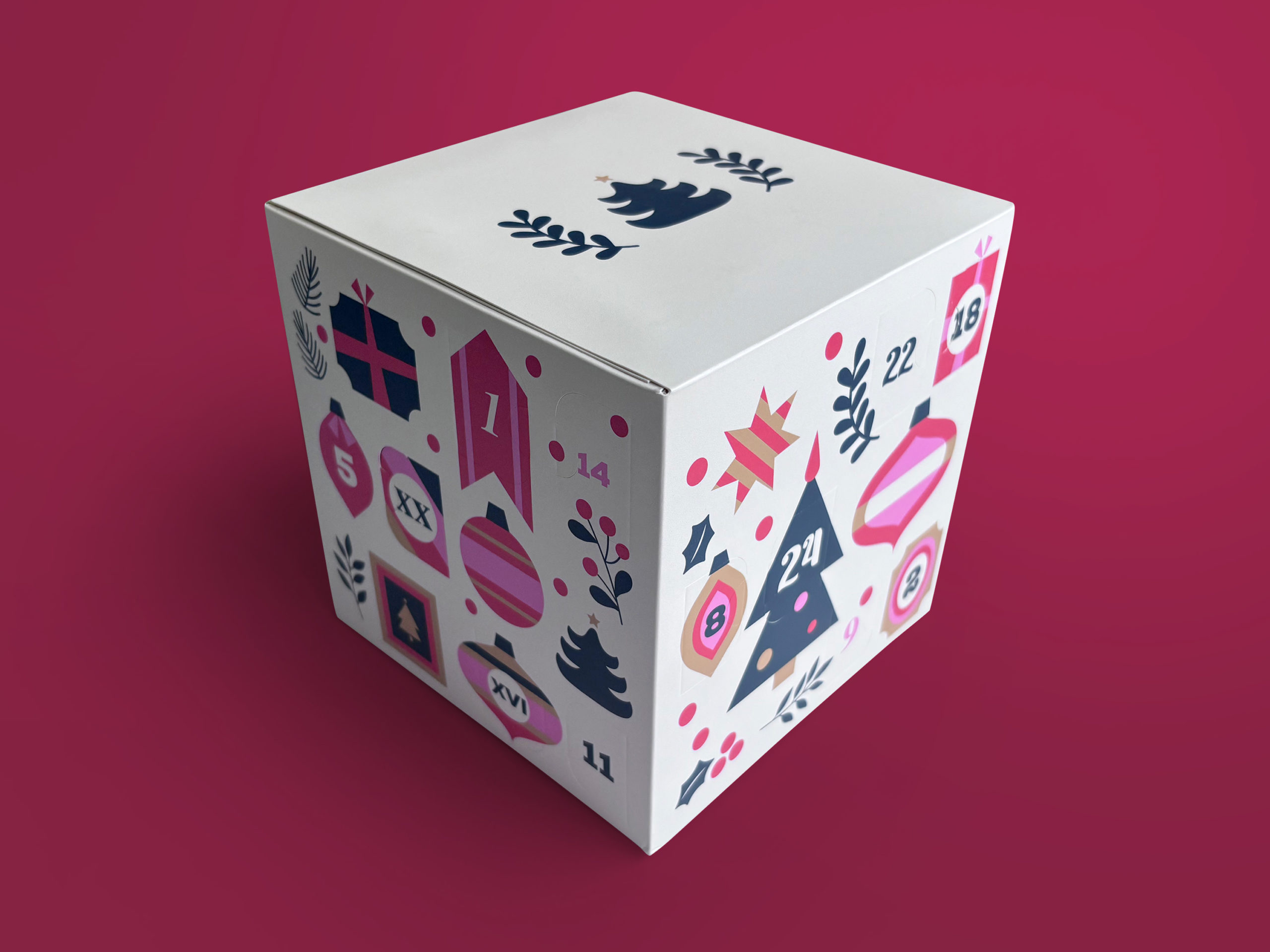 Kalendarz adwentowy kostka z perforacjami