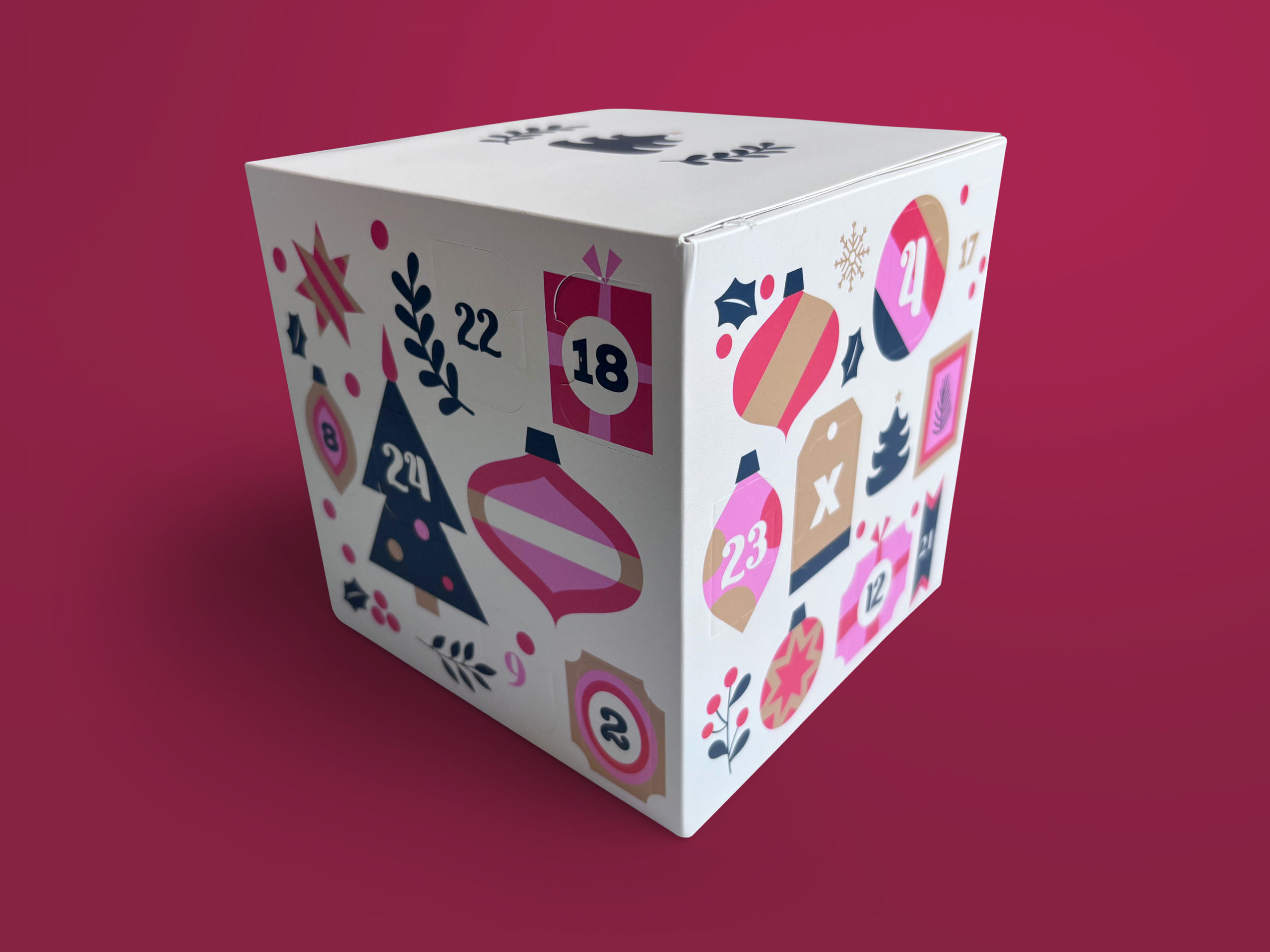 Kalendarz adwentowy kostka z perforacjami