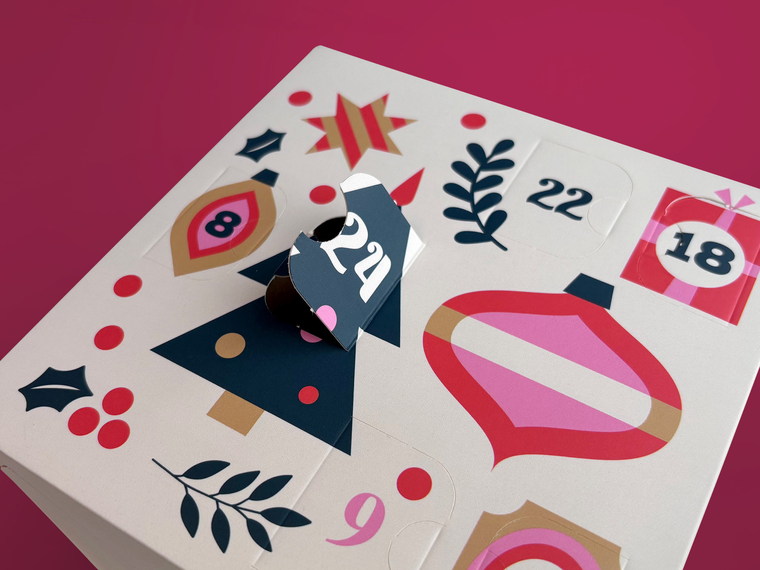 Kalendarz adwentowy kostka z perforacjami