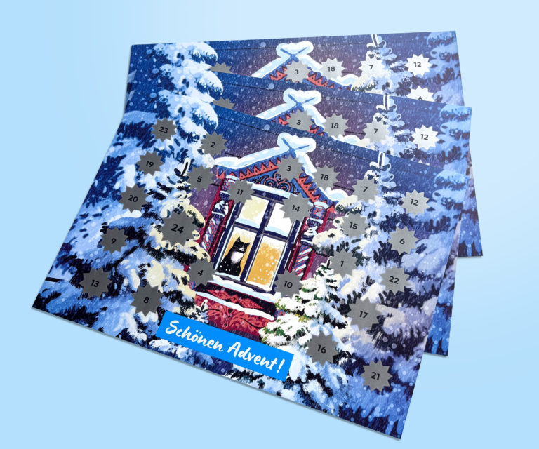 Kalendarz adwentowy w formie zdrapki