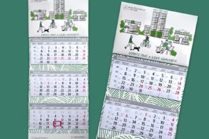 Kalendarz trójdzielny z efektem 3D